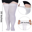 Thunda Thighs Plus Size Thigh High Socks Snow White 35in