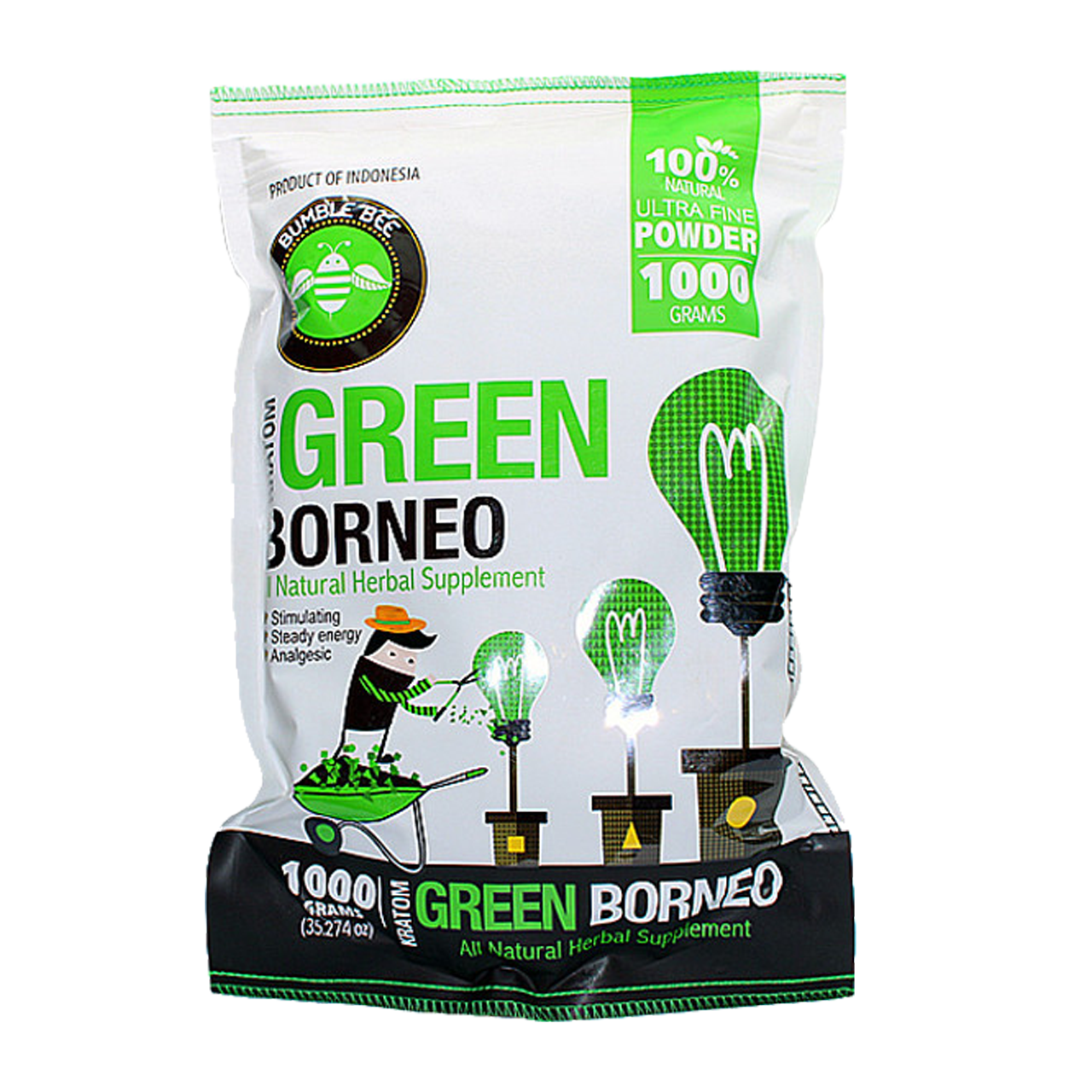 [BUMBLE-1000-GREEN] Bumble Bee Kratom 1000g Powder (Green Borneo)