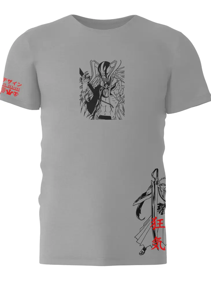Vasto Lord Ichigo and Shinigami Ichigo T-Shirt - Gray (Small)