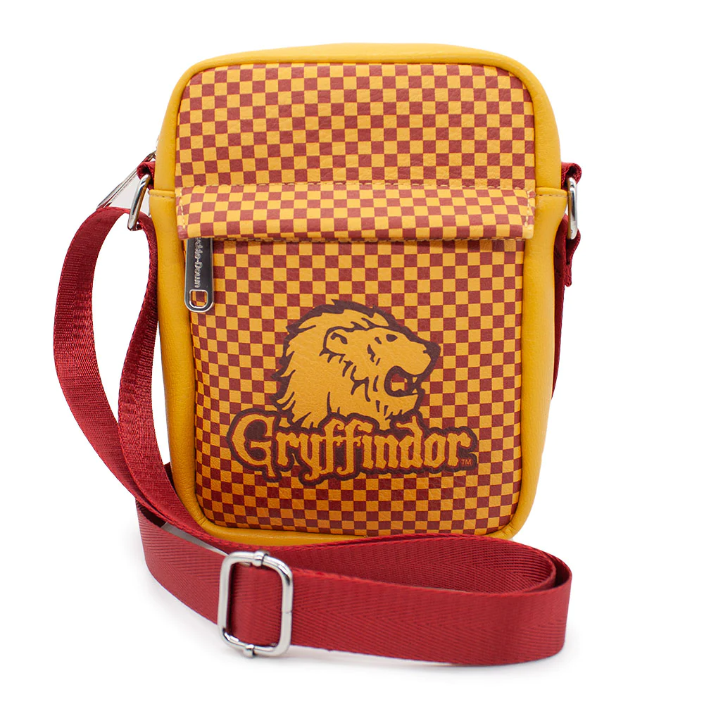 Harry Potter GRYFFINDOR Lion Icon Checker Golden Yellow/Red Cross Body Bag