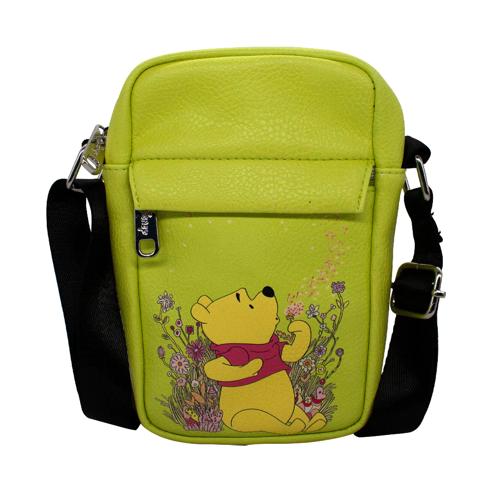 Winnie the Pooh Sitting Dandelion Pose Yellow/Pinks Cross Body Bag