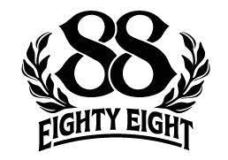 88 Eighty Eight Snapback Cali (Black Font Red Hat Black Bill)