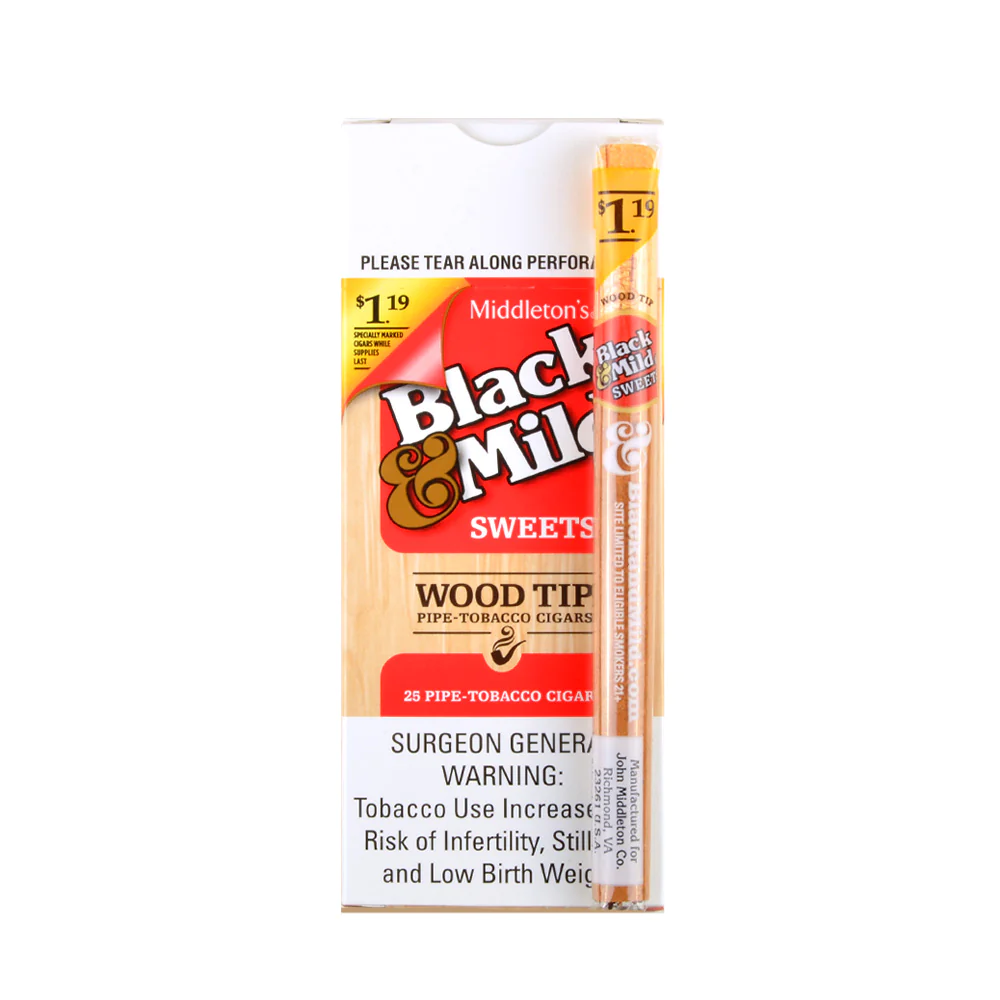 Black & Mild $1.19 Pre Price Sweets Wood tip