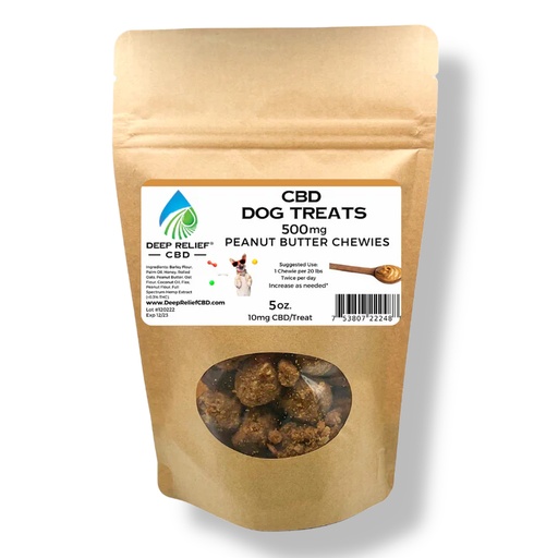 Deep Relief Dog Treats 500mg (Peanut Butter Chewies)