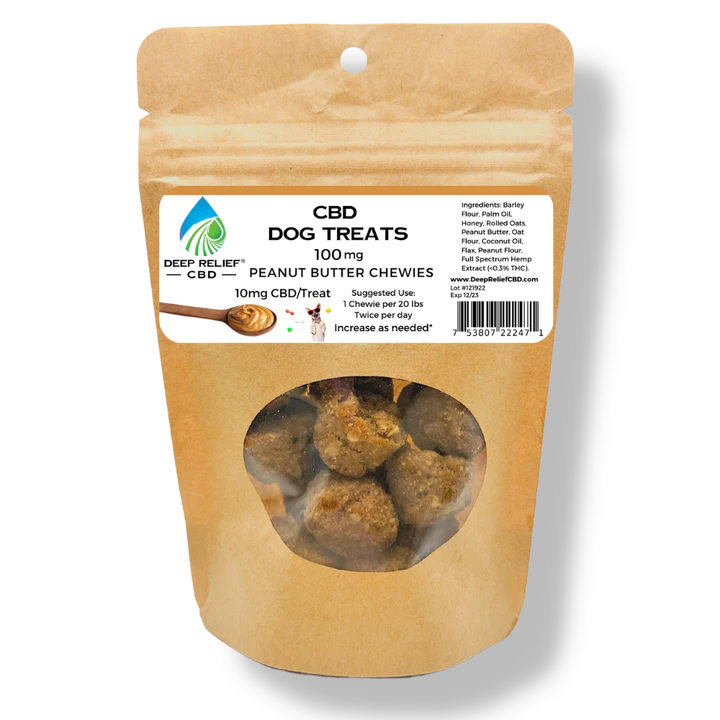 Deep Relief Dog Treats 100mg (Peanut Butter Chewies)