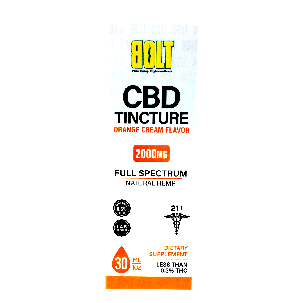 Bolt CBD Tincture 2000mg (Orange Cream)