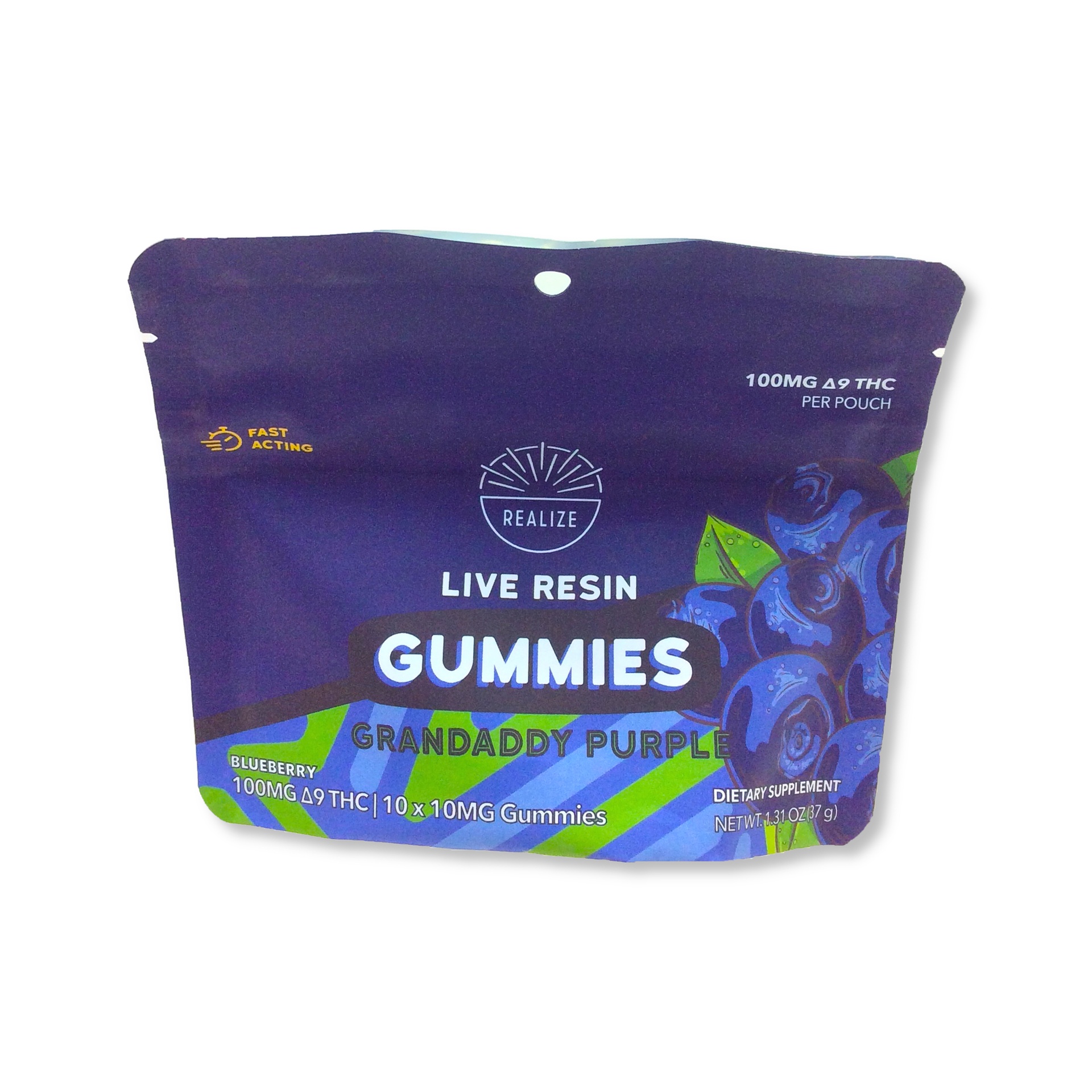 Realize Brand D9 Gummies Limited edition 100mg (Grand Daddy Purple)