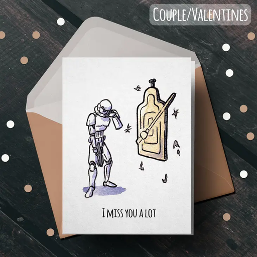 "Miss you a Lot" - Star Wars Nerdy Couples Valentine Card