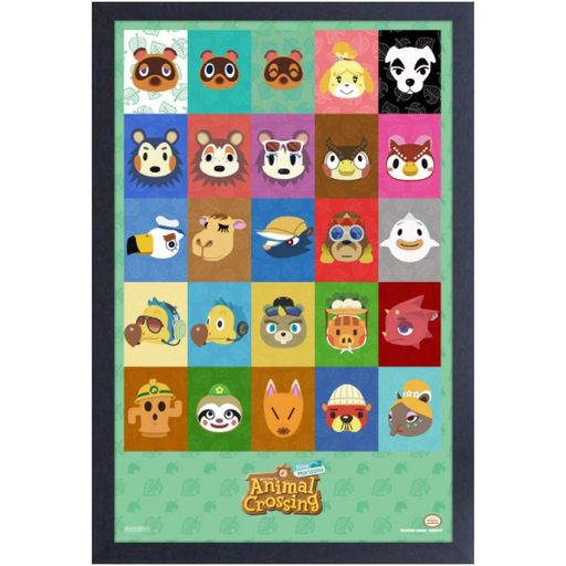 [PAE02117F] Animal Crossing New Horizons - Character Icons Framed Poster
