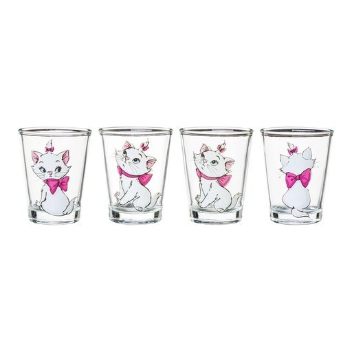 [810089634993] Aristocats Marie Poses 4pc Glass Shots Glassware Set