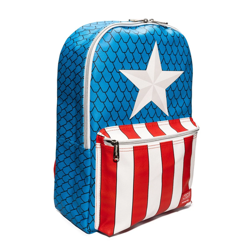 Captain America Cosplay Backpack with Pin Set