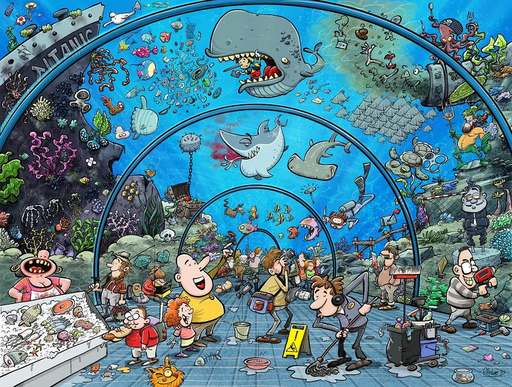 Chaos at the Aquarium - 1000 Piece Jigsaw Puzzle