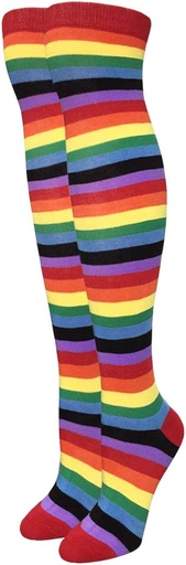 [610563635047] Julietta Rainbow Over the Knee Socks