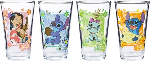 [810056662585] Lilo and Stitch Set of Four 16oz Glasses