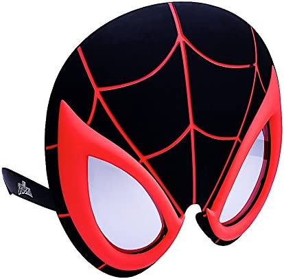 [SG2932] Miles Morales Black Spider Man Sun Stache Sunglasses