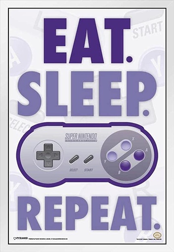 Nintendo - Eat Sleep Game Repeat Poster