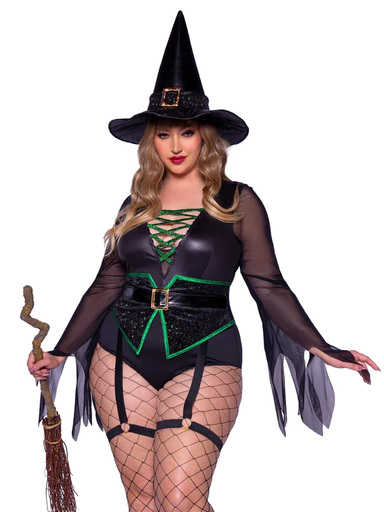 [714718564692] Leg Avenue Broomstick Babe Witch Costume 1X/2X