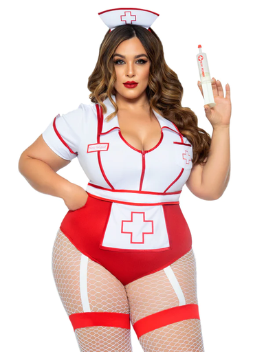 Leg Avenue Plus Nurse Feelgood Sexy Costume Red