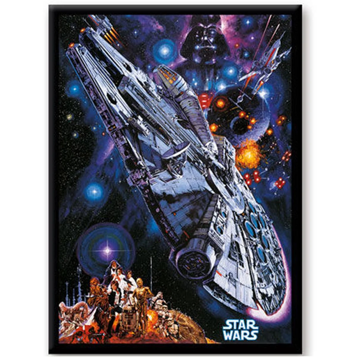 [01189858] Star Wars Millennium Falcon Retro Poster Flat Magnet