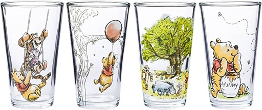 [810056665173] Winnie the Pooh Set of Four 16oz Glasses