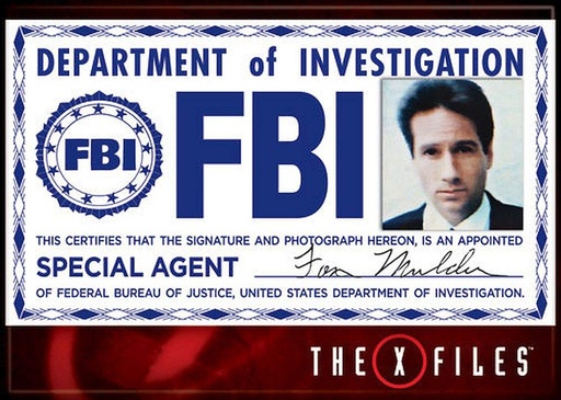 [01189401] Xfiles Mulder FBI Badge Magnet