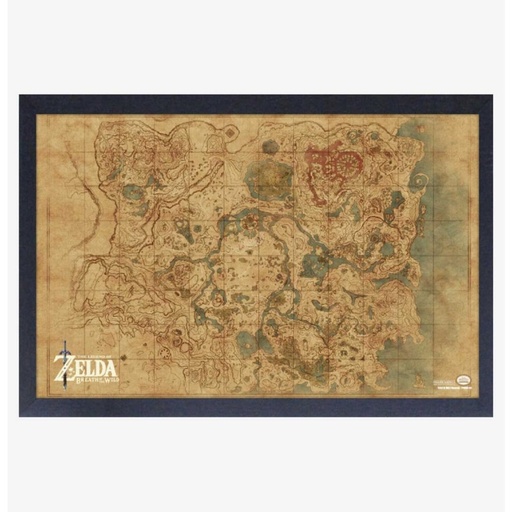 Zelda BotW - Map Framed Poster