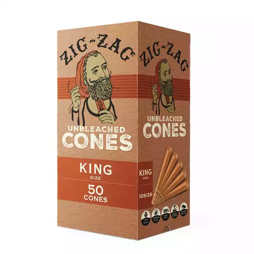 Zig Zag Unbleached King Size Cones 50 Pack