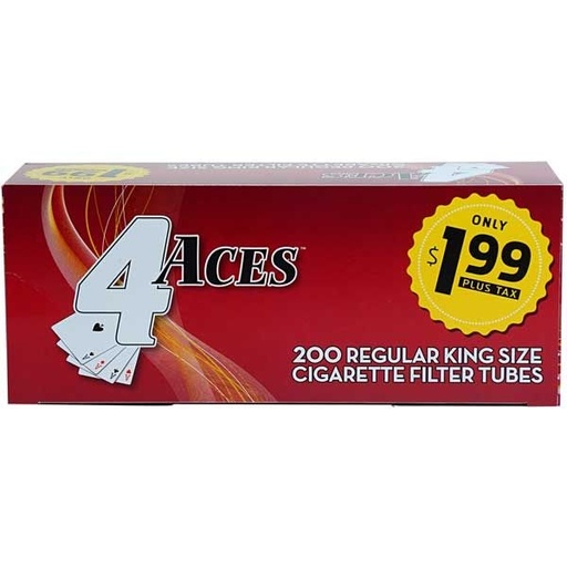 4 Aces Regular King Size Tubes 200ct $1.99