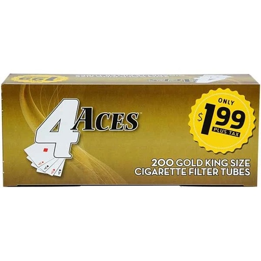 4 Aces Gold King Size Tubes 200ct $1.99
