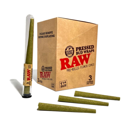 RAW Pressed Bud Wrap Cones 1 1/4 3ct