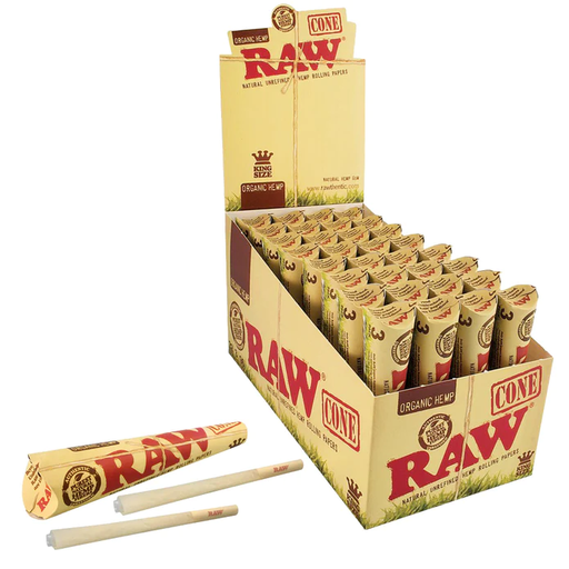 RAW Organic Hemp King Size Cones 3 Pack