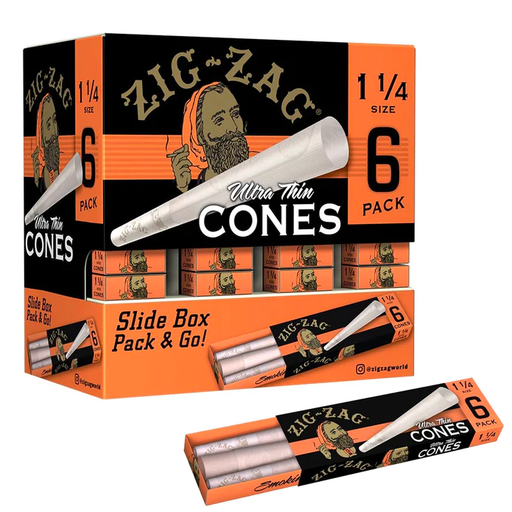 Zig Zag 1 1/4 Ultra Thin Cones 6 Pack