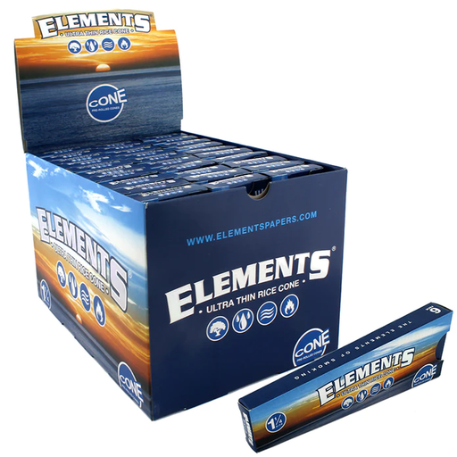 Elements Ultra Thin Rice 1 1/4 Cones 6 Pack