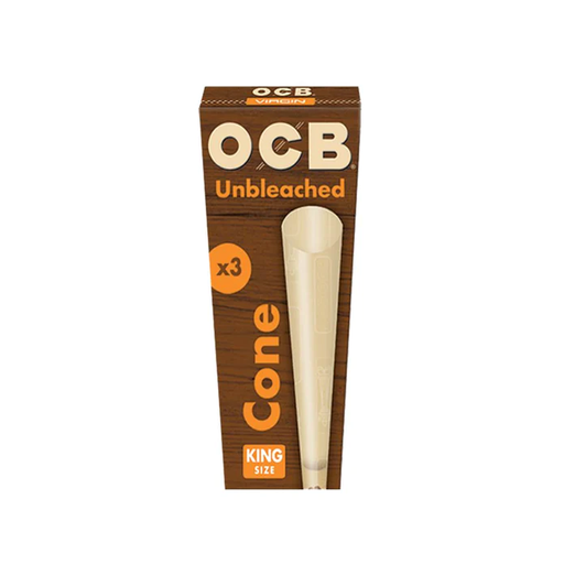 OCB Virgin Unbleached King Cones 3 Pack