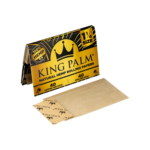 King Palm Natural Hemp King Size Rolling Papers + Tips