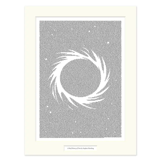[brief_12x16_bw] A Brief History of Time Matted Print