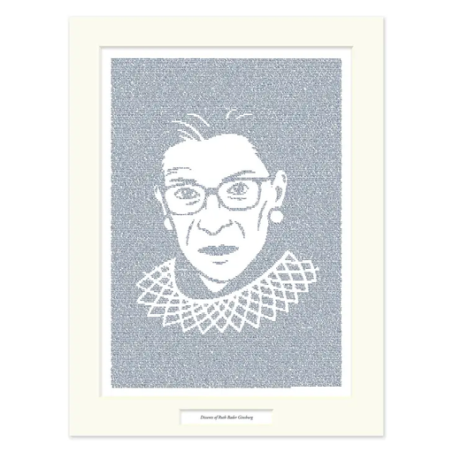 [rbg_12x16_darkblue] The Dissents of Ruth Bader Ginsburg Matted Print