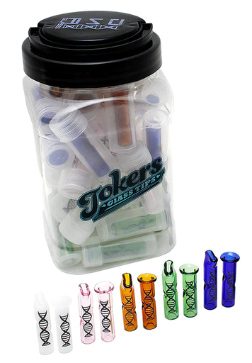 Tokers Colored Glass Tips Jar by DNA Glass