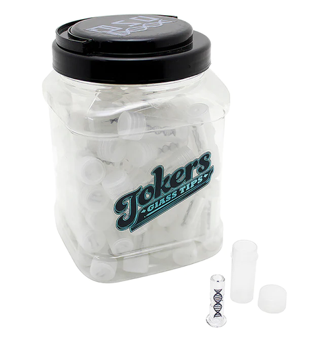 Tokers Clear Glass Tips Jar by DNA Glass