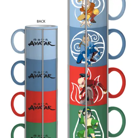 [AVA5133Y] Avatar Character Symbol Poses 4pc 10oz Ceramic Mug Stack