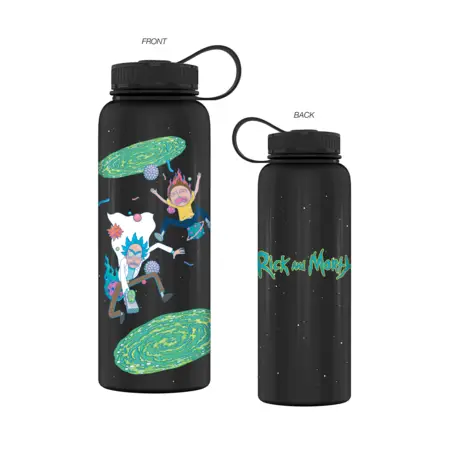 [RM1502S1] Rick and Morty 42oz Stainless Steel Water Bottle w Twist Lid