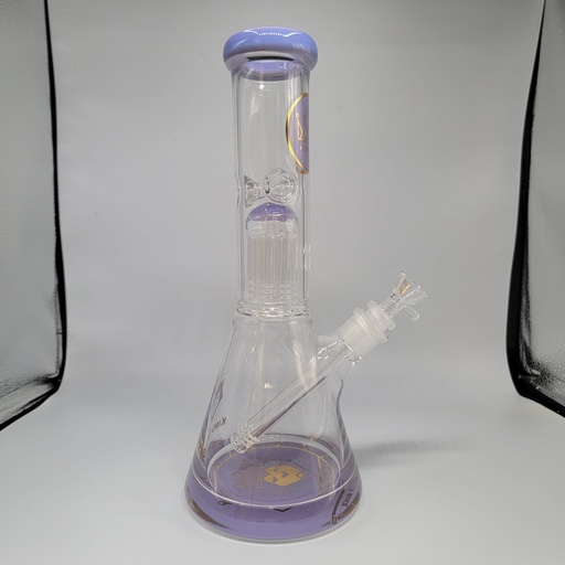 [50025] King Glass Tree Perc Beaker 12 inch - Purple Accents