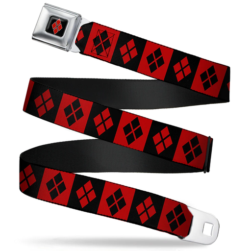 [700146001205] Harley Quinn Diamond Full Color Black/Red - Seatbelt Belt