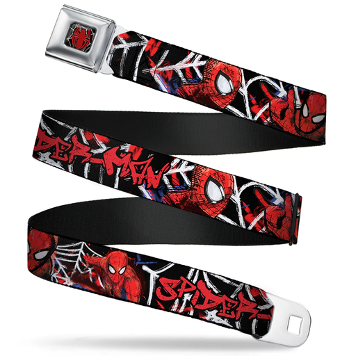 [700146433822] Spider Logo2/Spider Web Full Color Black/White/Red - Seatbelt Belt