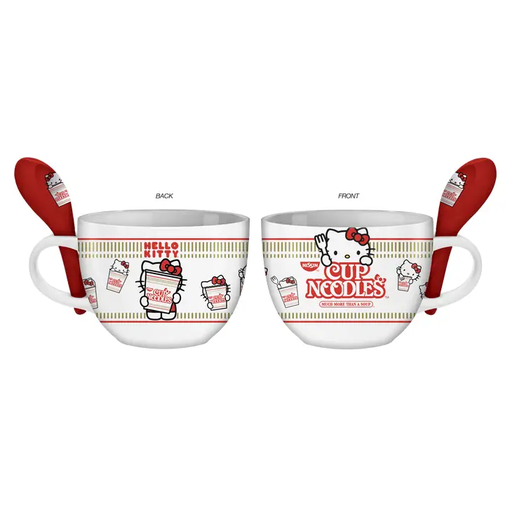 [KTY51636B-ds] Hello Kitty X Top Ramen 24oz Soup Mug with Spoon