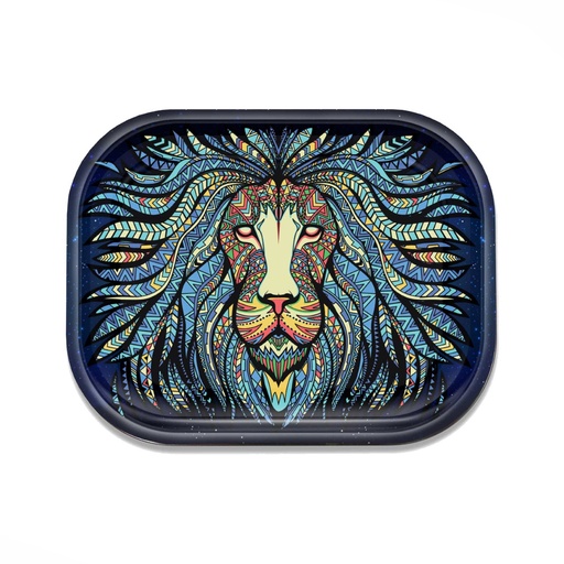 [49379] Tribal Lion Small Metal Tray 7x5.5in