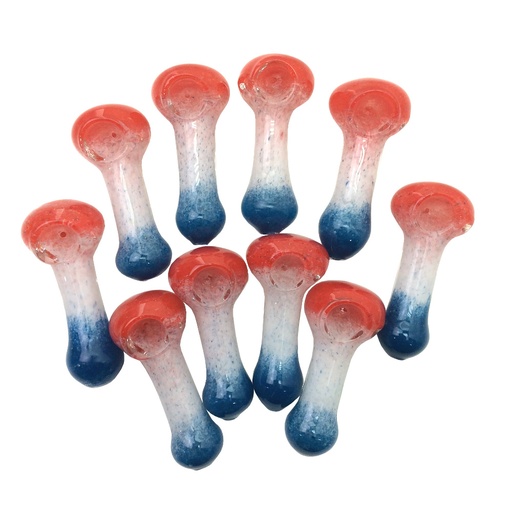 [49250] Red White and Blue Frit Dust Hand Pipe 3.5"