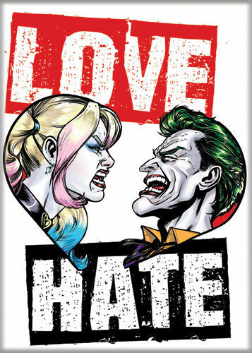 [01191105] DC Harley And Joker Love Hate Magnet
