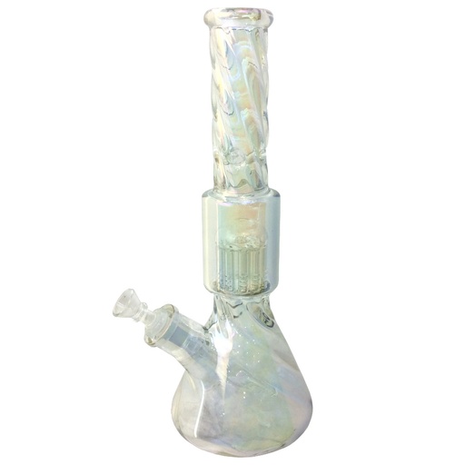 Iridescent Twisted Water Pipe with Shower Perc 13.5in