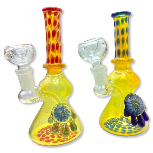 [50663] Fumed Mini Beaker with Melting Marble 6.5in